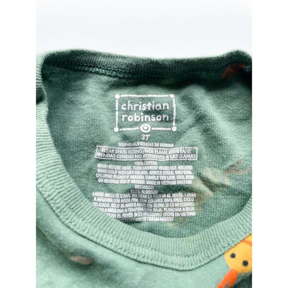Toddler Christian Robinson for Target Green Caterpillar Cotton Pajamas Size 3T - Picture 3 of 5